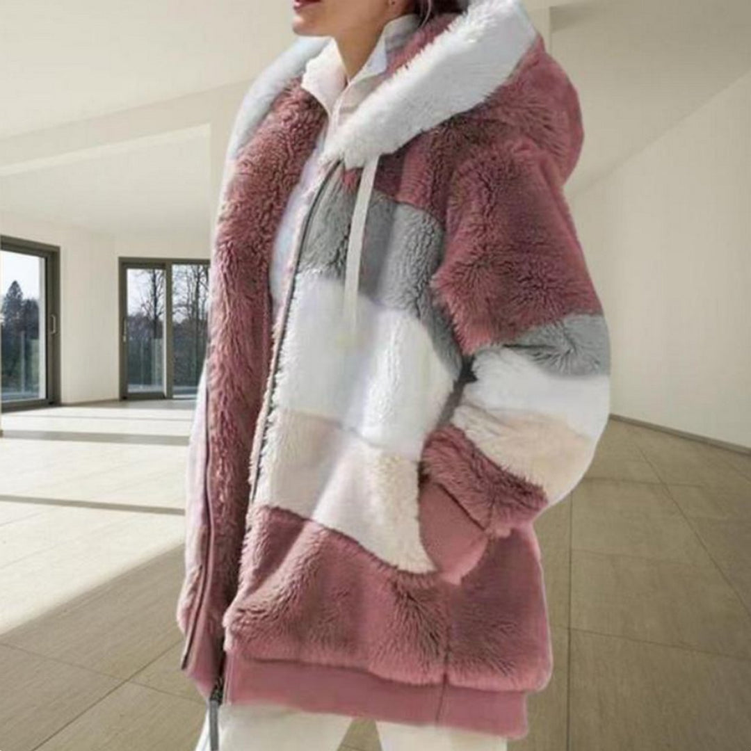 Agnes | Colour Block Hooded Coat