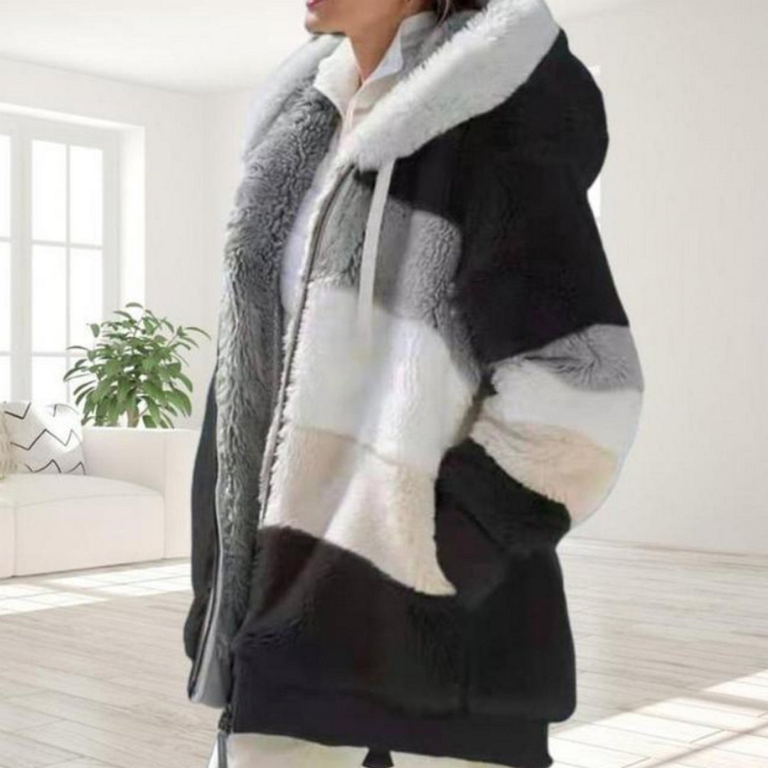 Agnes | Colour Block Hooded Coat