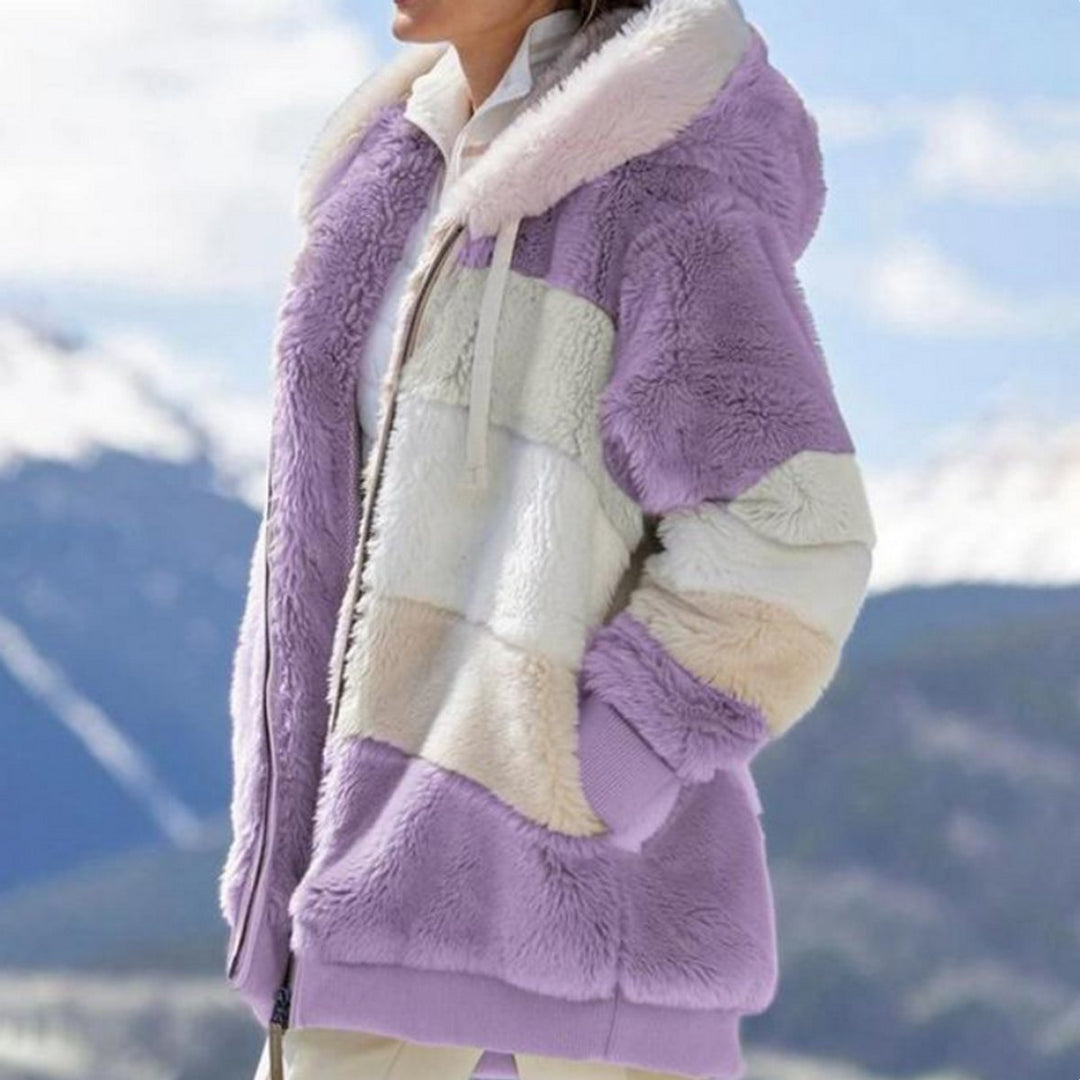 Agnes | Colour Block Hooded Coat