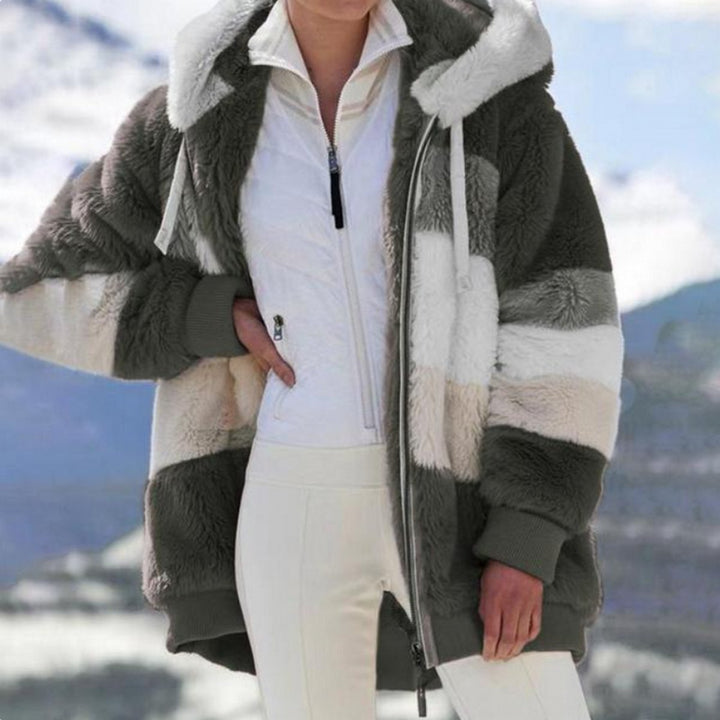 Agnes | Colour Block Hooded Coat