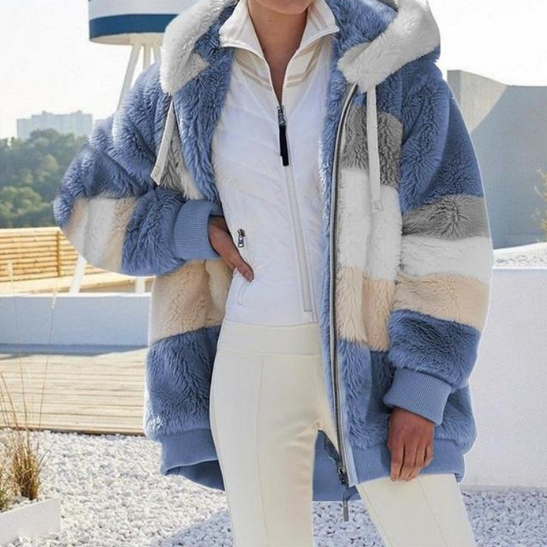 Agnes | Colour Block Hooded Coat