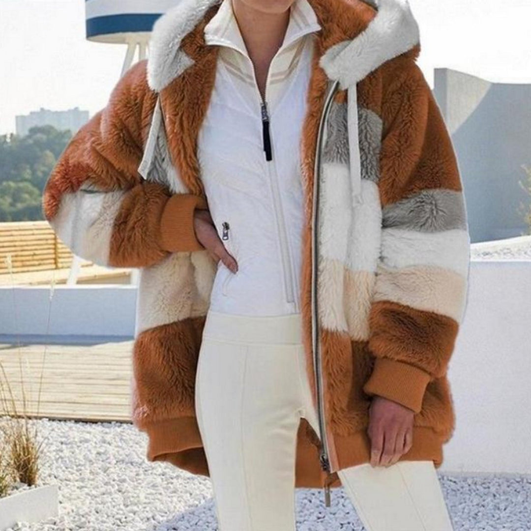 Agnes | Colour Block Hooded Coat