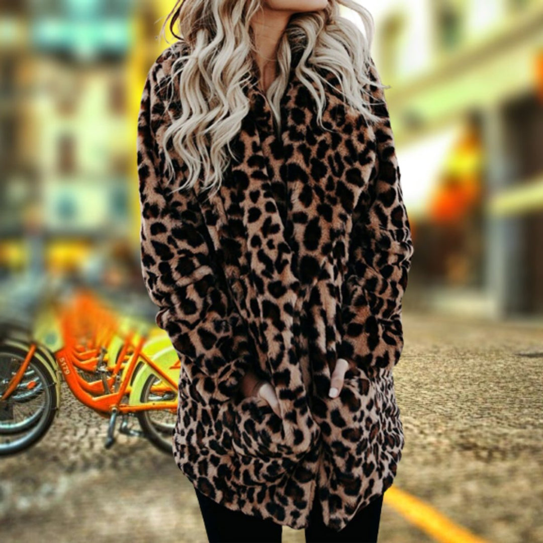 Cordelia | Leopard Print Open Coat