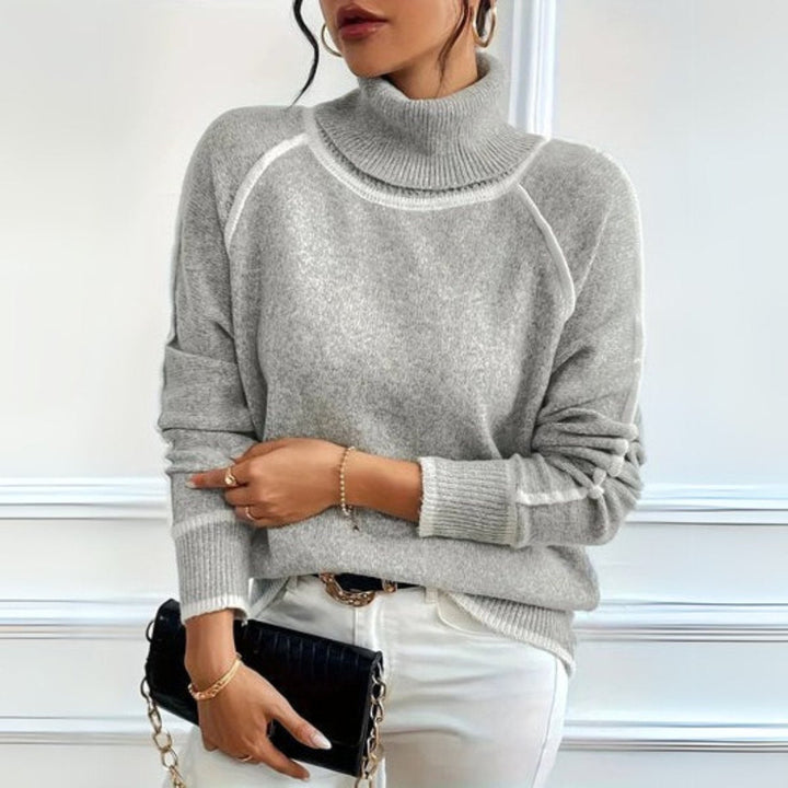 Ismay | Ribbed Contrast Turtleneck Jumper