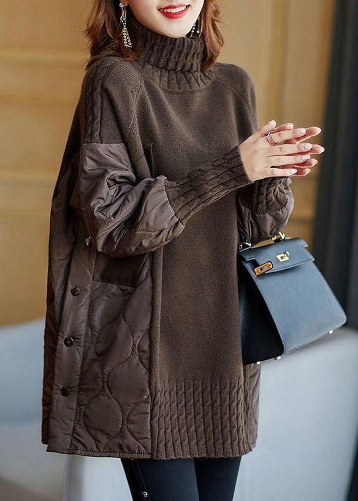 Lettice | Patchwork Quilted Turtleneck Jumper