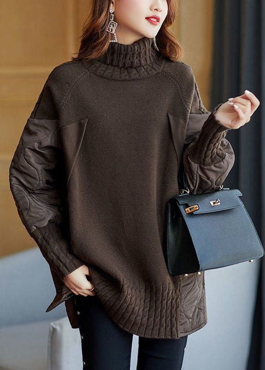 Lettice | Patchwork Quilted Turtleneck Jumper